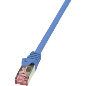 LogiLink CQ2086S RJ45 Netwerkkabel, patchkabel CAT 6 S/FTP 7.50 m Blauw Vlambestendig, Snagless 1 stuk(s)