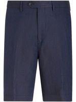 ETRO pressed-crease linen bermuda shorts - Bleu