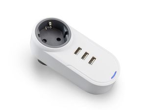 stekkerdoos met 3x USB Poorten - Overspannings- en Kinderbeveiliging - USB Adapter (HPS1101U)