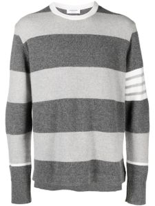 Thom Browne pull rayé en jacquard - Gris