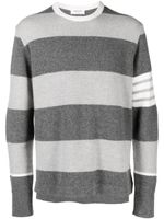 Thom Browne pull rayé en jacquard - Gris - thumbnail