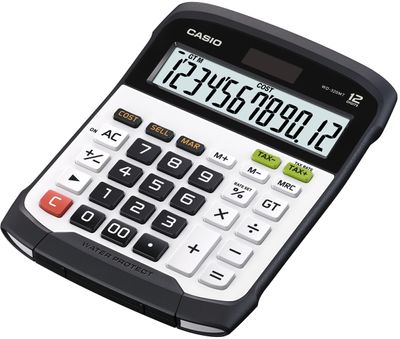 Casio WD-320MT Bureaurekenmachine Zilver-zwart Aantal displayposities: 12 werkt op zonne-energie, werkt op batterijen (b x h x d) 145 x 36 x 195 mm