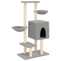 vidaXL Kattenmeubel met sisal krabpalen 117 cm lichtgrijs, kattenpaal, kattenboom, kattenkrabpaal, kattenhuis, kattenmeubel, kattenpalen