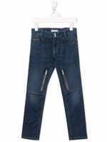 Givenchy Kids jean skinny à détails de zips - Bleu