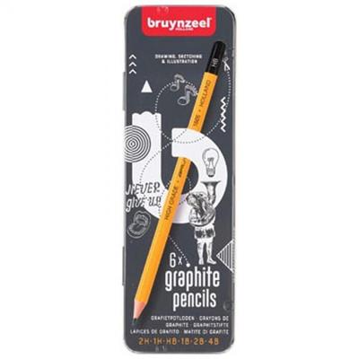 Bruynzeel Grafietpotlood MXZ Blik 6 Stuks Bruynzeel Grafietpotlood MXZ Blik 6 Stuks