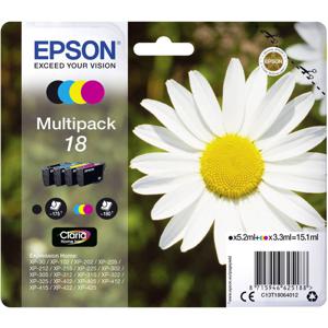 Epson Inktcartridge T1806, 18 Origineel Combipack Zwart, Cyaan, Magenta, Geel C13T18064012