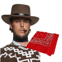 Cowboy verkleed set Cowboyhoed met rode western zakdoek