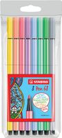 Viltstift STABILO Pen 68 pastel etui ÃƒÆ' 8 kleuren