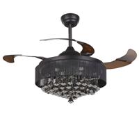 Beliani PEEL - Plafondlamp met ventilator-Zwart-IJzer, Synthetisch materiaal