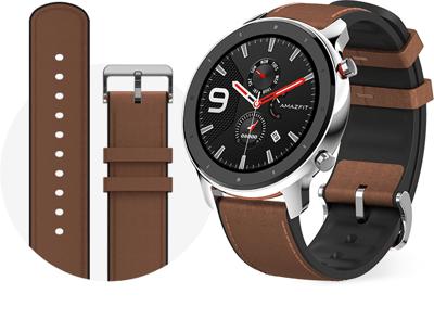 Amazfit GTR Stainless Steel - Smartwatch - AMOLED scherm - Bluetooth 5.0 - 5 ATM - Accelerometer - Barometer