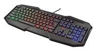 Trust Gaming GXT 830-RW Avonn Gaming Toetsenbord Keyboard (QWERTY Layout, Rainbow Wave LED Verlichting, 12 Multimediatoetsen) Zwart