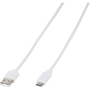 Vivanco USB-kabel USB 2.0 USB-A stekker, USB-C stekker 1.00 m Wit 39452