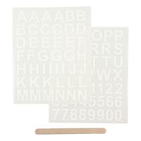 Creativ Company Rub-On Stickers Letters en Cijfers Wit, 2 Vellen