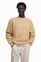 Geborduurde sweatshirt - BROWN - M - thumbnail