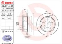 Remschijf BREMBO, Remschijftype: Massief, u.a. für Dodge, Chrysler, Jeep