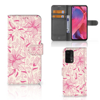 OPPO A54 5G | A74 5G | A93 5G Hoesje Pink Flowers - thumbnail