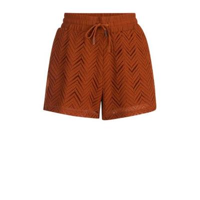 Eksept by Shoeby kanten straight fit short met zijstreep camel Eksept by Shoeby kanten straight fit short met zijstreep camel