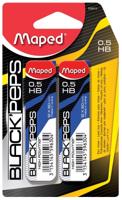 Maped Black'peps potloodstiften, 0,5 mm, HB, blister van 2 etuis van 12 stuks