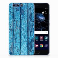 Huawei P10 Plus Bumper Hoesje Wood Blue - thumbnail