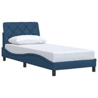 vidaXL Bedframe zonder matras 90x200 cm stof blauw