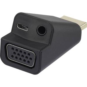 Renkforce RF-4149768 HDMI / VGA Adapter [1x HDMI-stekker - 1x VGA-bus, Jackplug female 3,5 mm] Zwart