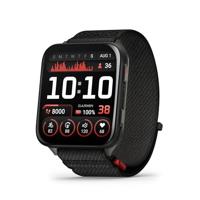 Garmin® Venu® X1, dunne en lichtgewicht GPS-smartwatch, AMOLED-display, geavanceerde gezondheids- en fitnessfuncties, zwart met leisteen titanium caseback en zwarte ComfortFit nylon band