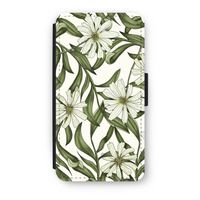 Wit bloemenpatroon: iPhone XS Flip Hoesje