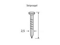 Dutack Nagel staal/ball 2.5mm 25mm ds 1 duizend - 5211004