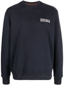 Zegna sweat à logo poitrine imprimé - Bleu