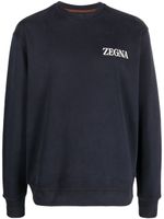 Zegna sweat à logo poitrine imprimé - Bleu - thumbnail