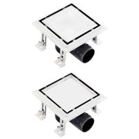 vidaXL Doucheafvoer met 2-in-1 deksels 12x12 cm roestvrij staal