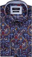 Giordano Heren Overhemd Navy Blauw Paisley Print Button-down Regular Fit