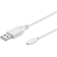 MicroConnect USB A/Micro USB B, 3 m 3 m USB A Micro B mannelijke witte kabel USB - kabel USB (3 m, 3 m, USB A, Micro B, 2.0, mannelijk/mannelijk, wit)