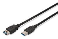 DIGITUS USB 3.0 verlengkabel type A stekker op type A-aansluiting, 1,8 m, 5 GB/s, zwart