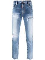 DSQUARED2 logo-patch mid-rise skinny jeans - Bleu