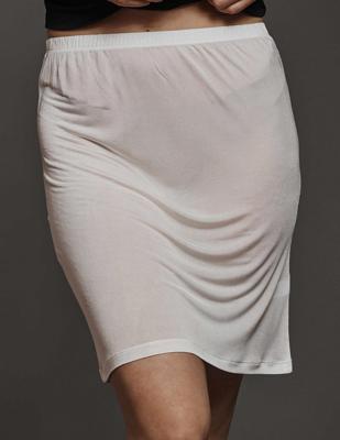 Korte Zijden Onderrok Kokon Zwo Kleur Gebroken wit Maat Large