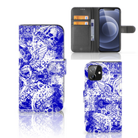 Telefoonhoesje met Naam iPhone 12 | 12 Pro (6.1") Angel Skull Blauw