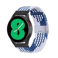 By Qubix - Braided nylon bandje - Blauw/wit - Compatible met Xiaomi Redmi Watch 5 Active/Redmi Watch 5 Lite - Compatible Xiaomi bandje