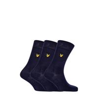 Lyle & Scott sokken Angus - set van 3 donkerblauw