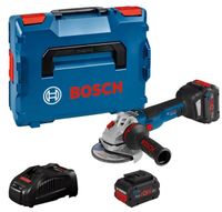 Bosch Blauw GWS 18V-10 SC Accu Haakse slijper | 2 x 5.5 Ah accu + snellader | In L-Boxx 06019G340E - thumbnail