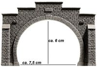 NOCH 34852 PROFI plus N Tunnelportaal 2-sporig Hardschuim model, Geverfd - thumbnail