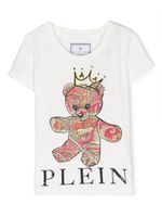 Philipp Plein Junior t-shirt en coton à ornements en cristal - Blanc