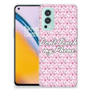 OnePlus Nord 2 5G Silicone-hoesje Flowers Pink DTMP