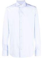 Traiano Milano longsleeved pointed-collar shirt - Bleu - thumbnail