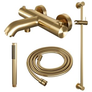 Opbouwset Bad- en Douchekraan Brauer Gold Edition Thermostatisch Met Glijstang Geborsteld Goud Brauer