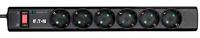 Eaton PS6D Protection Strip 6 DIN - stekkerdoos met overspanningsbeveiliging (6-voudige Schuko bus, schakelbaar) - zwart NIEUW, 4