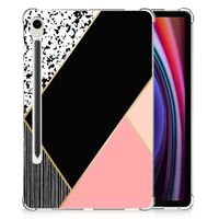 Samsung Galaxy Tab S9 Back Cover Zwart Roze Vormen