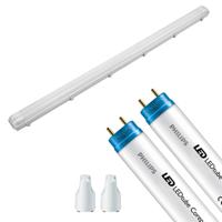 LED TL Armatuur met T8 Buis - Pragmi Housing Pro - 150cm Dubbel - Philips - CorePro LEDtube EM 840 - 40W - Natuurlijk Wit 4000K | Vervangt 116W