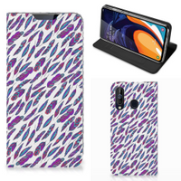 Samsung Galaxy A60 Hoesje met Magneet Feathers Color - thumbnail