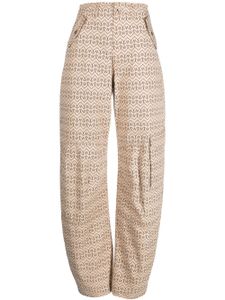 Patrizia Pepe pantalon cargo à motif monogrammé - Tons neutres